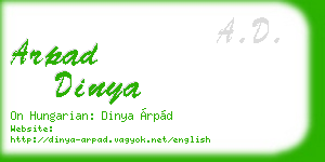 arpad dinya business card